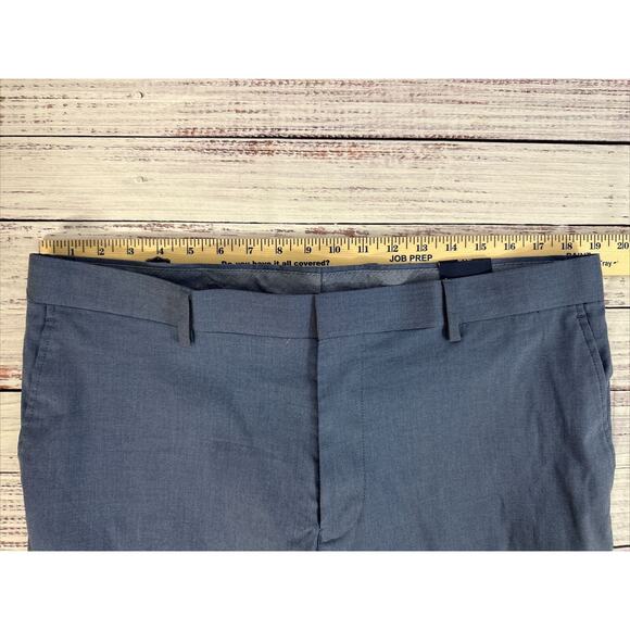 Crown and Ivy Motion Flex Flat Front Mens Blue Dress Pants 38 x 30 New - Picture 4 of 8